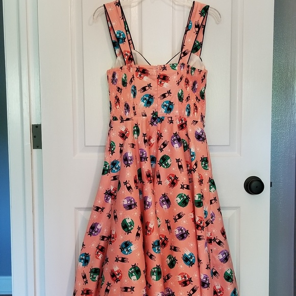 Voodoo Vixen Retro Kitty 50s Flared Dress NWT - Picture 5 of 9